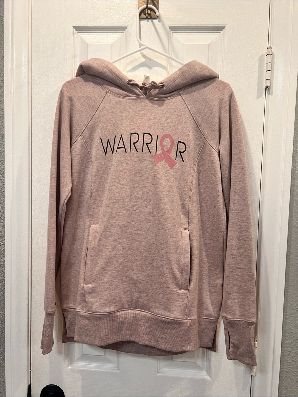 Ideology Breast Cancer Awareness "Warrior" Pink Ribbon Hoodie Small